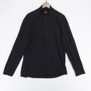 Icebreaker 200 Oasis Pullover Mens XL Black Half Zip Merino Wool Base Layer